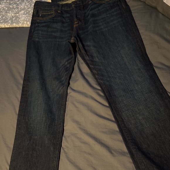 Abercrombie & Fitch Men's Classic Straight Jeans - Dark Blue - Picture 8 of 9